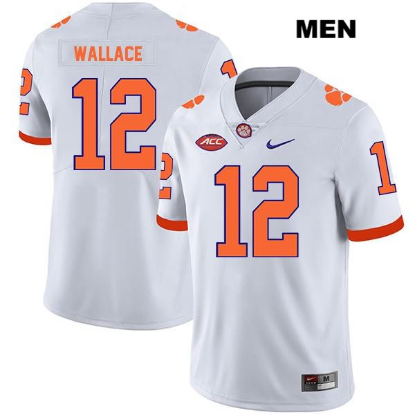 Men's Clemson Tigers #12 K'Von Wallace Stitched White Legend Authentic Nike NCAA College Football Jersey HSJ3346YU